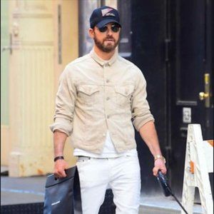 Timberland Long Sleeve Button Up Shirt Beige Large